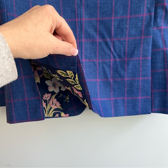 Soul Of London Sports Coat Blazer Size 38R Blue Pink Floral Spring EUC - Picture 14 of 15